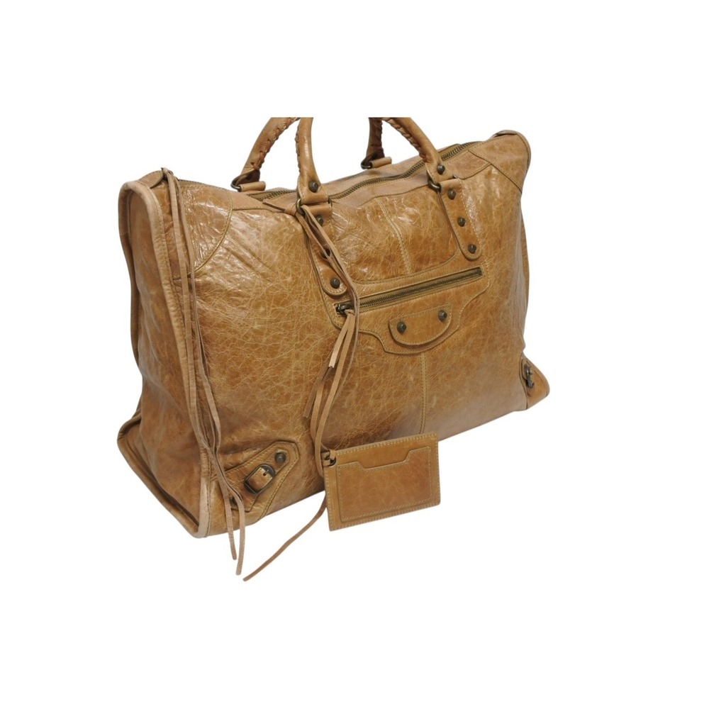 BALENCIAGA The Weekender handbag brown leather - Picture 3 of 9
